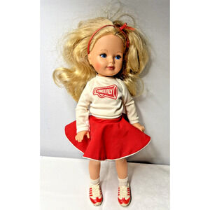 Kimberly Doll Blonde Cheerleader Red Skirt Vintage 1980s 16”
